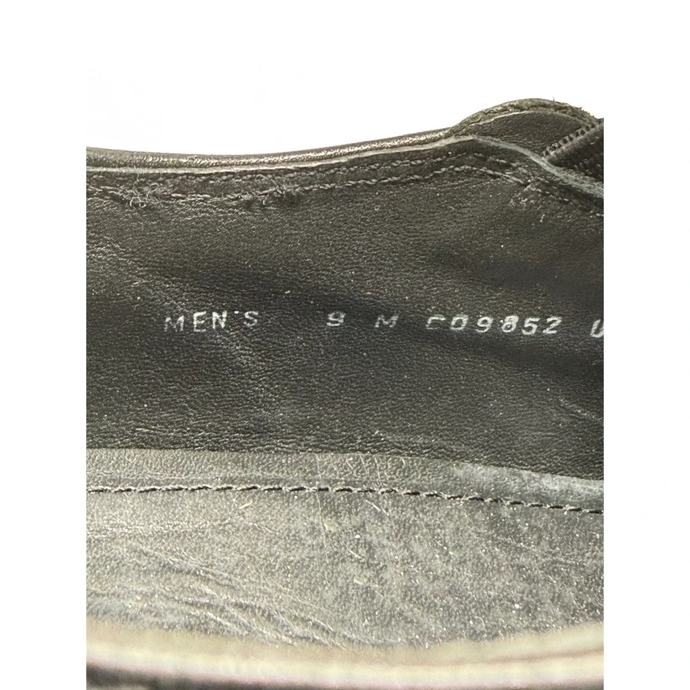 Cole‎ Haan Mens Black Leather Slip On Loafers Square Toe Dress Shoes C09852 9M